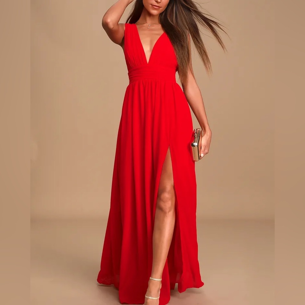 Lulus heavenly hues red maxi dress